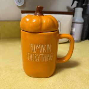 Rae Dunn Pumpkin Everything Mug with Lid - Orange